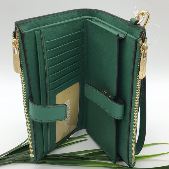 MK Jet Set Travel LG Double Zip Wristlet Wallet - Picture 5 of 8